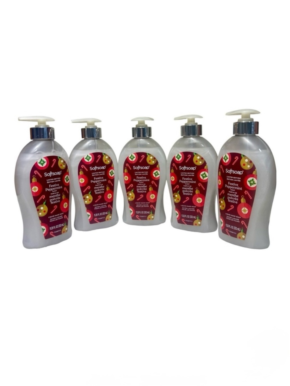 5 Softsoap Festive Peppermint Limited Edition Soft Soap Large 11.25 oz Holiday